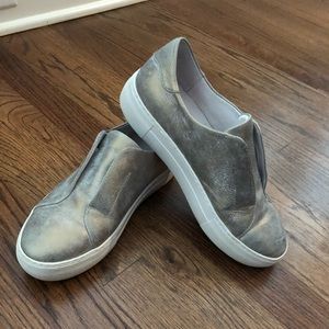 JSlides Heidi Platform Sneaker in Bronze Sz 7.5